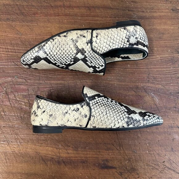 Aquatalia Revy Snake Embossed Weatherproof Loafer White 7.5 - Picture 8 of 12